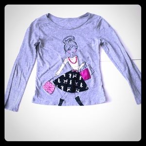 Children’s Place Girls Long Slve Gray Top Size 5-6